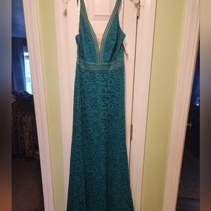 David's Bridal jade evening gown size 4